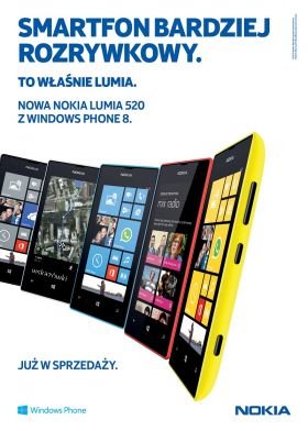 Nowa Nokia Lumia 520 dostarcza najlepsze rozwiązania w przystępnej cenie